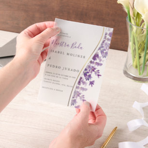 Invitations En Vélin Lavender Foliage Nuestra Boda Mariage espagnol