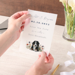 Invitations En Vélin Les Fleurs sauvages bernois du chien de montagne s