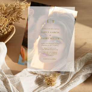Invitations En Vélin L'heure d'or Grace moderne Monogramme Mariage