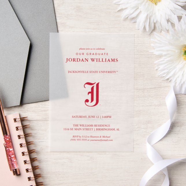 Invitations En Vélin Licence de l'Université d'État de Jacksonville (Mariage)