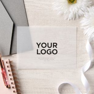 Invitations En Vélin Logo Entreprise Texte Simple