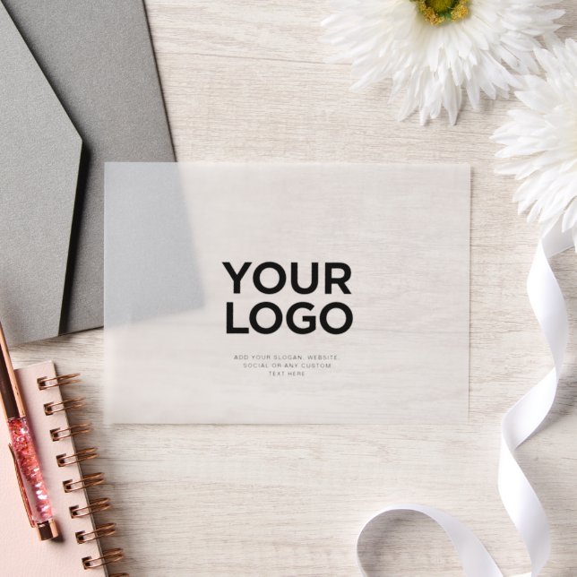 Invitations En Vélin Logo Entreprise Texte Simple (Mariage)