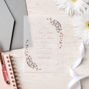 Invitations En Vélin Luxe Artistique Botanique Floral Mariage Paisley