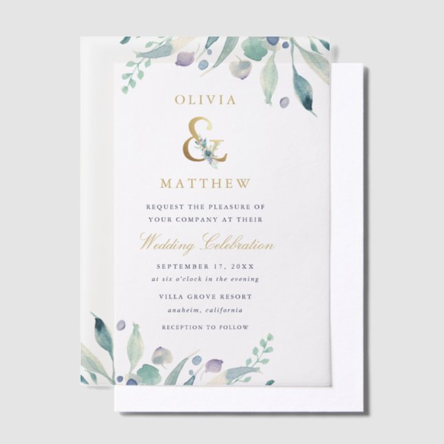 Invitations En Vélin Luxe Floral Mariage (Compenser)