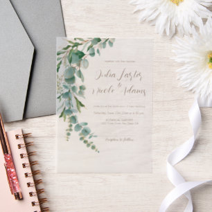 Invitations En Vélin Mariage de germe de feuilles d'automne de l'Eucaly
