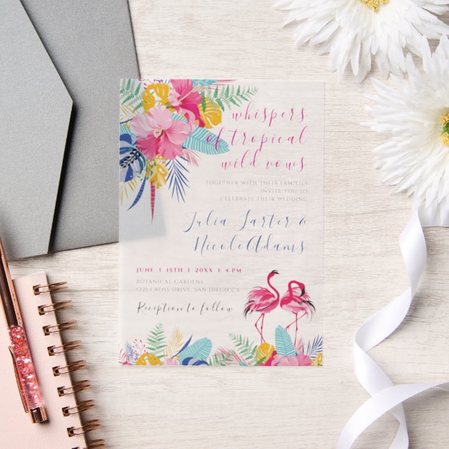 Invitations En Vélin Mariage de la forêt tropicale des pluies sauvages  (Mariage)