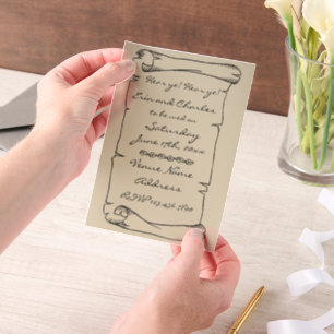Invitations En Vélin Mariage de linge de lit moyen date de sauvegarde I