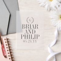 Mariage de monogramme de couronne de laurier noir