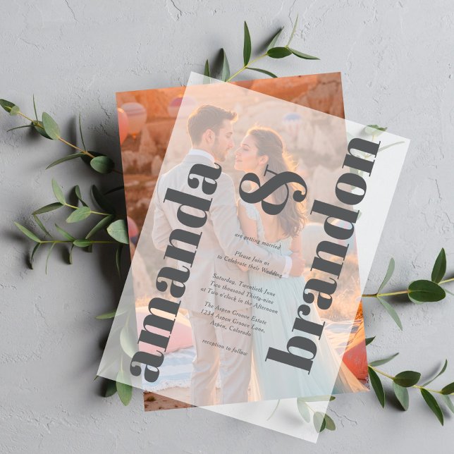 Invitations En Vélin Mariage de script minimaliste moderne en gras (Créateur téléchargé)