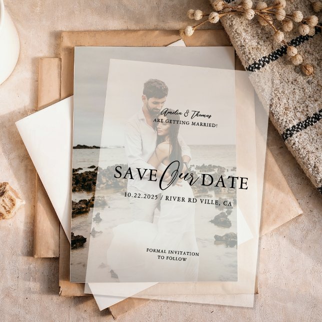 Invitations En Vélin Mariage de script simple (Créateur téléchargé)