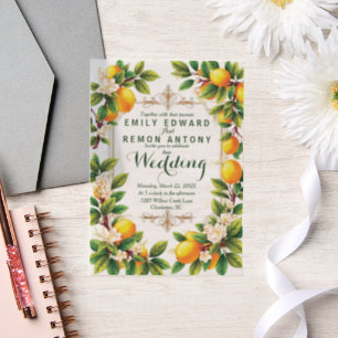 Invitations En Vélin Mariage d'élégance d'été méditerranéen