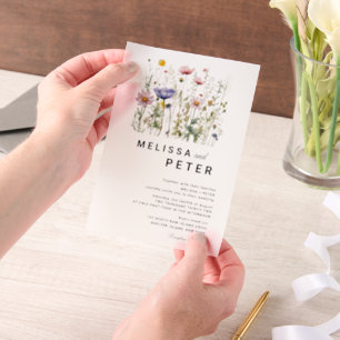 Invitations En Vélin Mariage fleur sauvage