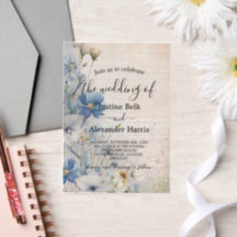 Mariage Fleur sauvage bleu Dusty