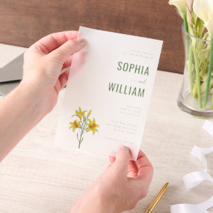 Invitations En Vélin Mariage Floral Élégant Vert