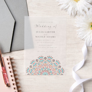 Invitations En Vélin Mariage Mandala Cuisine Teinte Vin