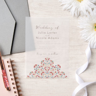 Invitations En Vélin Mariage Mandala Fleurs de Printemps