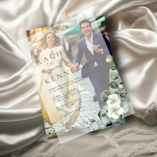 Invitations En Vélin Mariage minimaliste chic Eucalyptus Feuille