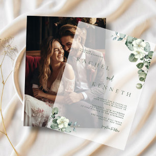 Invitations En Vélin Mariage minimaliste chic Eucalyptus Feuille