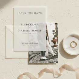 Invitations En Vélin Mariage Minimaliste Classique Save The Date