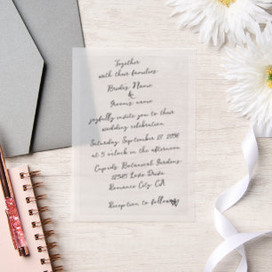 Invitations En Vélin Mariage minimaliste de typographie écrite à la mai