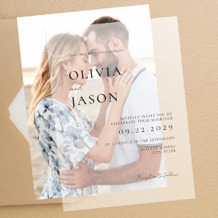 Invitations En Vélin Mariage minimaliste moderne