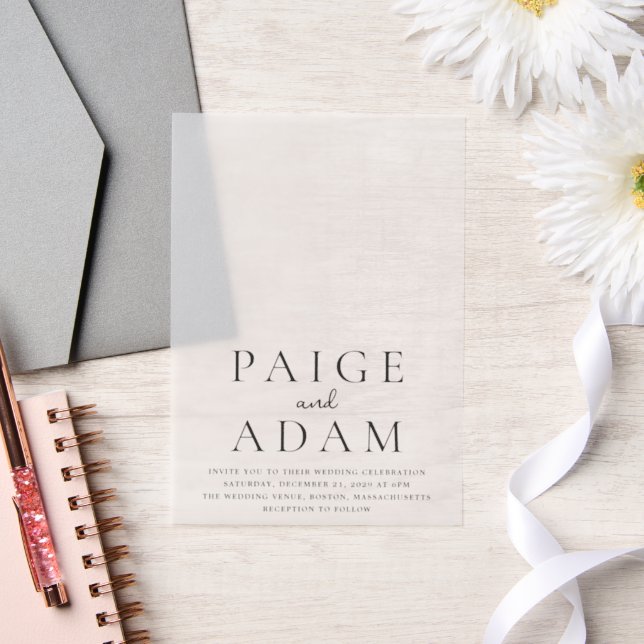 Invitations En Vélin Mariage moderne Paige (Mariage)