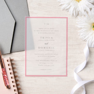 Invitations En Vélin Mariage moderne Trisha Pink