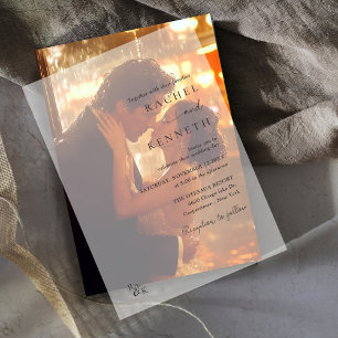 Invitations En Vélin Mariage monogramme moderne minimaliste