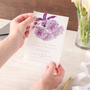 Invitations En Vélin Mariage photo couleur d'aquarelle de fleurs d'arbr