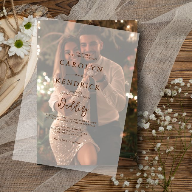 Invitations En Vélin Mariage rustique Boho simple et élégant (Créateur téléchargé)