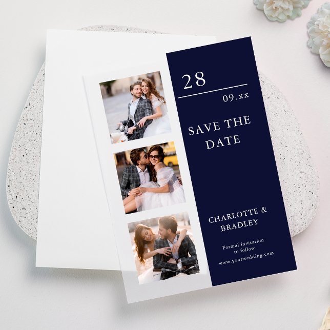 Invitations En Vélin Mariage Simple Enregistrer La Photo Date (Créateur téléchargé)