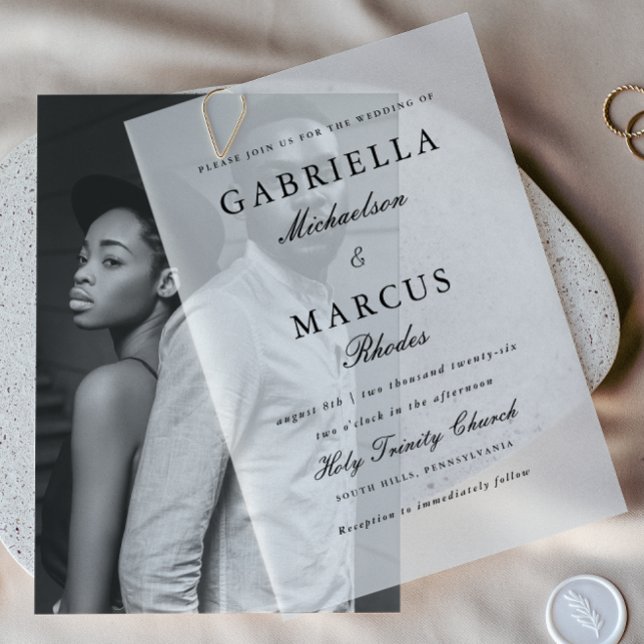 Invitations En Vélin Mariage simple et élégant (Créateur téléchargé)