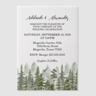 Invitations En Vélin Mariage Vert Forêt Bois Rustique