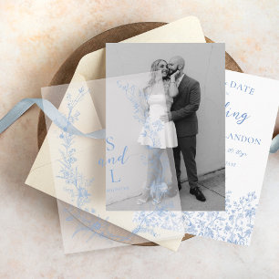 Invitations En Vélin Mariage vintage de germes floraux superposition de