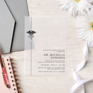 Invitations En Vélin Minimaliste DNP Docteur en Pratique Infirmière Dip