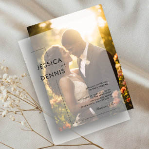 Invitations En Vélin Moderne minimaliste élégant Mariage de script