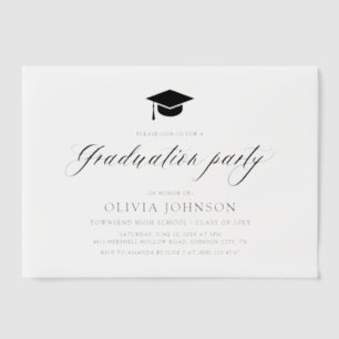 Invitations En Vélin Moderne Simple Minimaliste Photo Graduation Party
