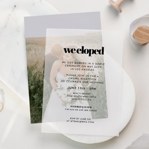 Invitations En Vélin Nous Avons Elopé Simple Chic