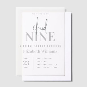 Invitations En Vélin Nous sommes sur Cloud 9 Fête de Fête des mariées m