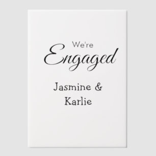 Invitations En Vélin Nous sommes un couple fiancé nom romantique simple
