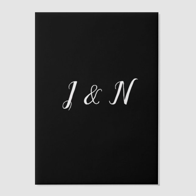 Invitations En Vélin Papier transparent noir personnalisé (Recto)