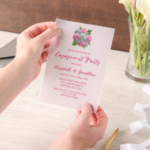 Invitations En Vélin Peony Bouquet