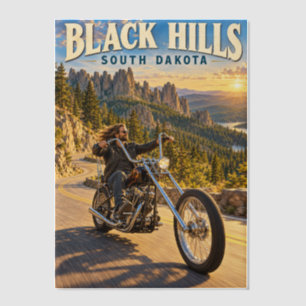 Invitations En Vélin Randonnées à moto dans les Black Hills du Dakota d