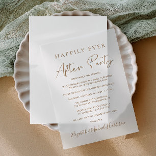 Invitations En Vélin Réception De Mariage Chic Gold Script