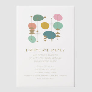 Invitations En Vélin Retro Age atomique milieu du siècle Mod