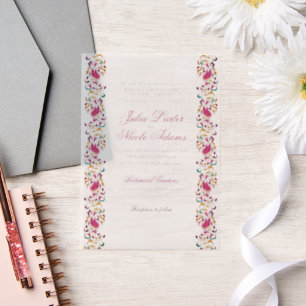 Invitations En Vélin Rose Classique Verte Jaune Florale Cygne Oiseau Ma