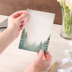 Invitations En Vélin Rustic Winter Mountains Mariage
