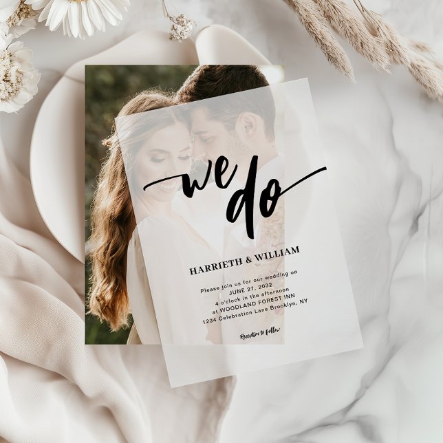 Invitations En Vélin Script Décontracté simple Nous faisons Mariage (Créateur téléchargé)