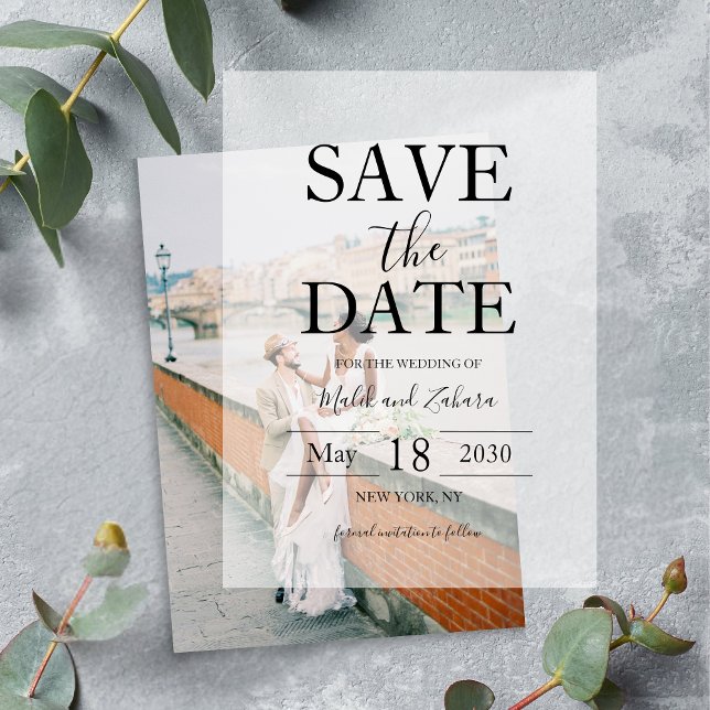 Invitations En Vélin Script Mariage Élégant Enregistrer La Date (Script Elegant Wedding Save The Date Vellum Invitations)
