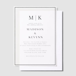 Invitations En Vélin Simple minimaliste et chic MARIAGE